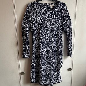 Michael Kors Navy and White Animal Print Dress
